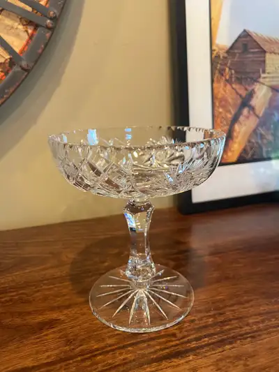 Vintage Crystal Footed Bowl, View more