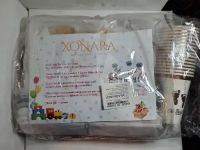 Xonara premium party supplies set new born/ensemble fête bébé, View more