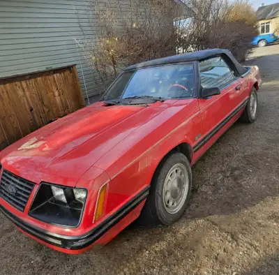 1983 Mustang GLX Convertible- 97360 km- 5.0L 302 smallblock, 5 speed manual transmission .. leather...
