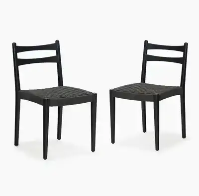New set of two dining chairs - ladder back, View more