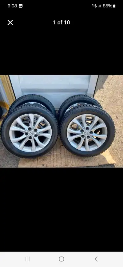 Set of 4 NEW BRIDGESTONE winter tires rims (215 55 17) Dot 2323 pattern (5×114.3) TPMS 2023 MAZDA CX...
