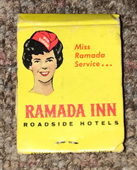 Vintage Matchbook Ramada Inn Roadside Hotels