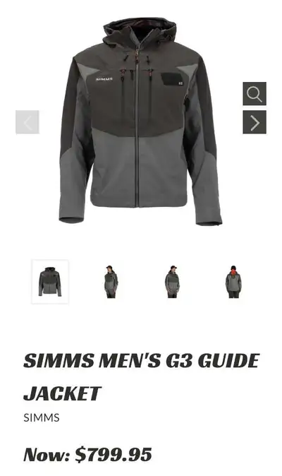 Simms G3 Wading jacket size XL NEW!! Price drop, View more