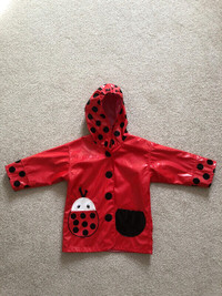 Kidorable Ladybug Rain Coat  - Size 2T
