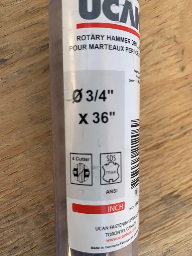 SDS MAX Rotary Hammer Drill Bit, 3/4" x 36" in Power Tools in Edmonton - Image 2