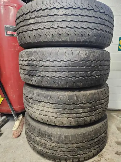 I have 4 Goodyear Wrangler HT tires for sale. No rims. Asking $80