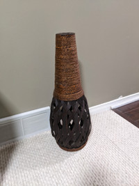 Tall Wicker Floor Vase