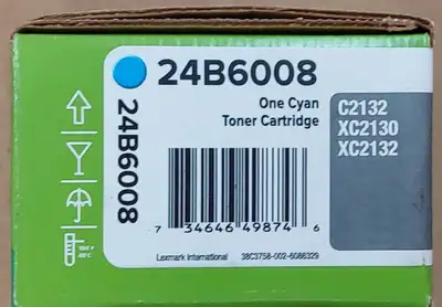 Lexmark 24B6008 Original Cyan Toner Cartridge Extra High Yield, View more