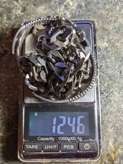 Sterling Silver Bangles and Necklace Estate Fresh 124 Grams, View more