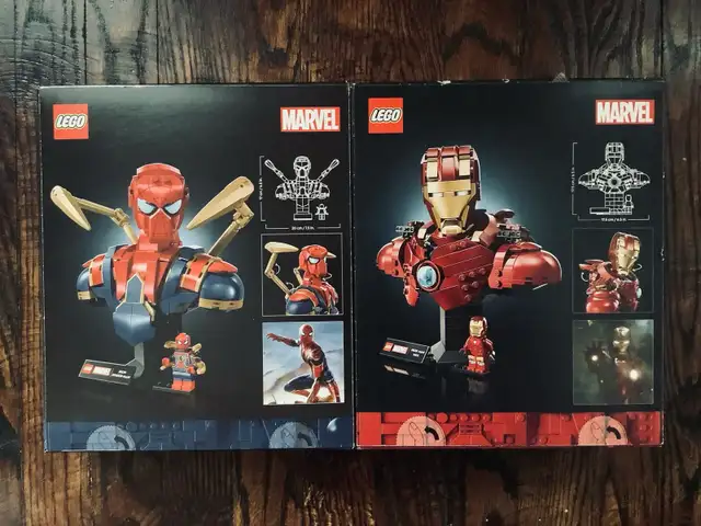 LEGO Marvel Iron Spiderman and Iron Man Bust Sets in Toys & Games in Mississauga / Peel Region - Image 3