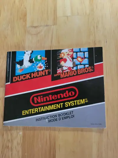 Super Mario Bros. & Duck Hunt for the 1989 Nintendo NES game. MANUAL ONLY. Instruction booklet has s...