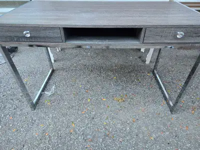 Grey Woodgrain Desk with Drawers, View more