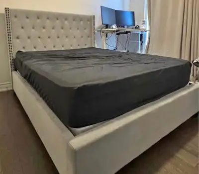 Stylish Double Bed Frame With Padded Headboard, View more