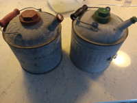Vintage galvanized gas cans