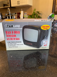 Starlite Black and White Television with radio 5 inch