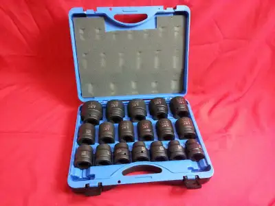 JET 1-inch Drive, 18-Piece Regular SAE Impact Socket Set, 6 Poin, View more