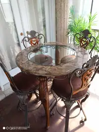 Beautiful Marble Top Table and Chair Set