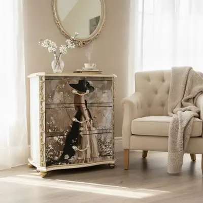 Refinished OrnateLingerie Chest/Dresser/ Console/Statement Piece, View more
