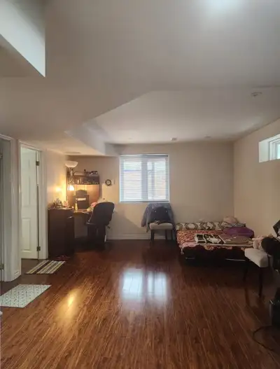 Two spaces available in a 2BHK basement apartment shared among four individuals (two are moving out)...