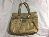 Coach Large Poppy Storypatch Glam Gold Metallic Tote Bag