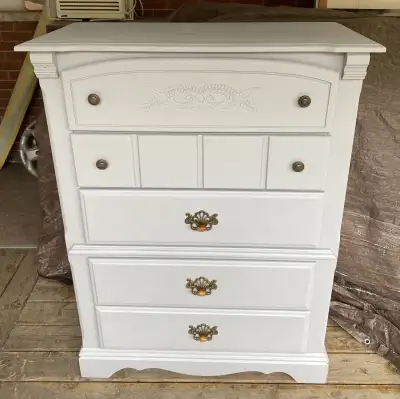 antique dresser light grey 39x18 H51 freshly painted can deliver, View more