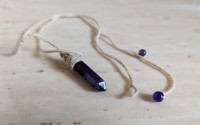 Crystal Healing Pendant White Rope Necklace