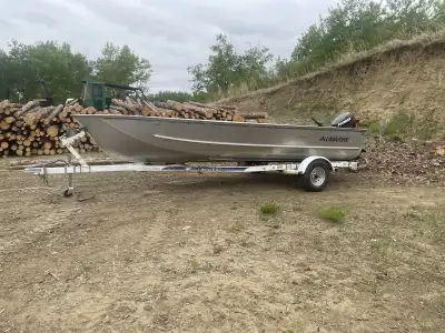 20' YUKON FISHERMAN 50HP ETEC- REPLACED RIVETS, WELDED AND PATCHED CRACKS-NEW TRANSOM ENGINE 2017 50...