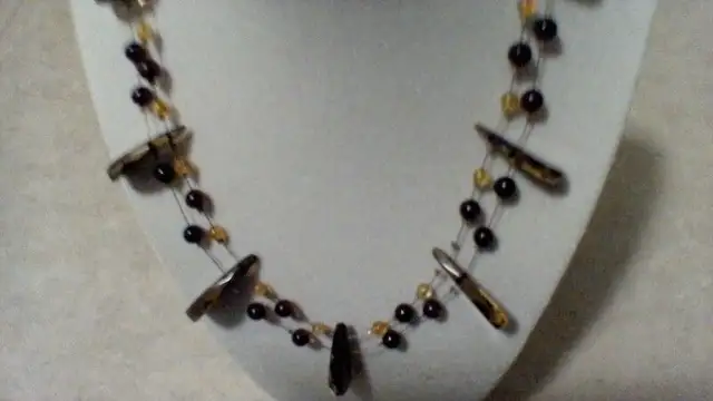 GREEN/COGNAC AMBER NECKLACE62863267625219123