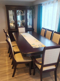 Large Dining Table, 8 chairs & Buffet