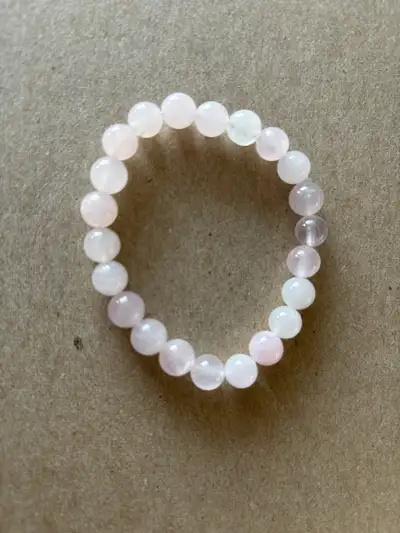 Rose quartz mala bracelet Approximately 18 cm in circumference. Comes in a white organza bag. Pickup...