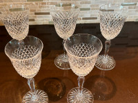 Stuart Mayfair cut crystal water goblets