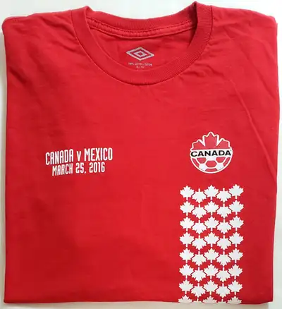 Canada vs. Mexico March 25, 2016 CONCACAF Canada Soccer Umbro T-Shirt XL / New Not Worn Mexico beat...