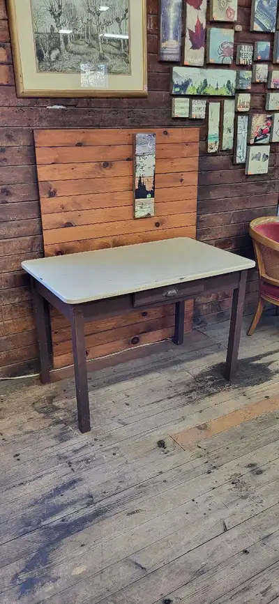 Vintage Enamel Top Table, View more