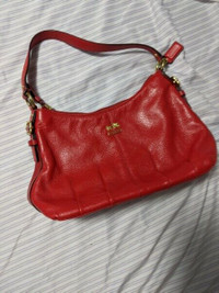 hand bag coach purse women red leather