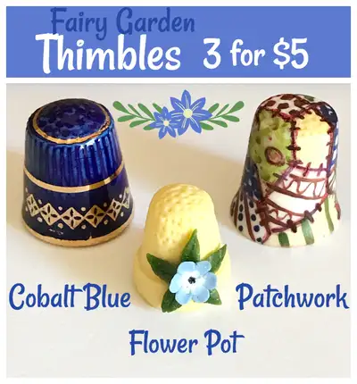 So cute for to add to a thimble collection or use them in a fairy garden as a table, planter, stool....