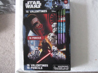 2 boxes of 16 Star Wars Themed Valentine Cards /16 pencils  set