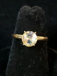 14K Yellow Gold 3ct Citrine Solitaire Ring size 6