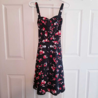 Black & Red Print Summer Dress in Small