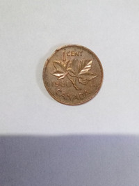 Canadian 1980 penny error curvedd clip