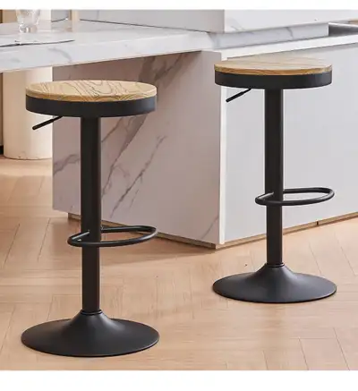 YOUNIKE Wooden Bar Stools Set of 2 Adjustable Counter , View more