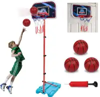 New Adjustable Kids Basketball Hoop w/LED Light & Scoreboard