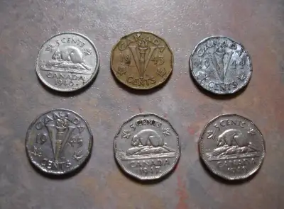 Canada nickels 5c coin 1940-1949, $4 each, View more