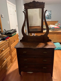  Antique dresser with mirror 