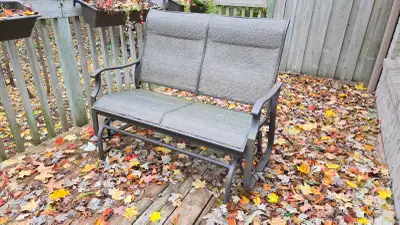 Swinging 2-person patio chairs (x2), View more
