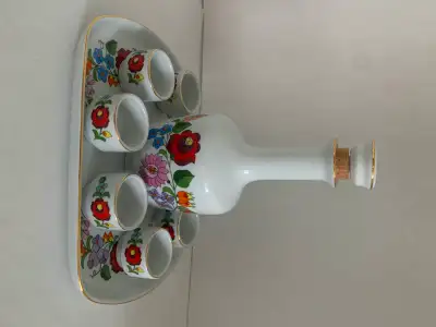 KALOCSA Hungary - hand painted Liqueur set Complete set as shown in original box. All pieces are in...
