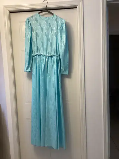 Like new Long Gown Bust 36”, Waist 26” Aqua colour, View more
