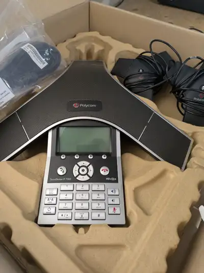 The Polycom IP7000 is a high-performance conference phone designed for SIP-based VoIP platforms, ide...