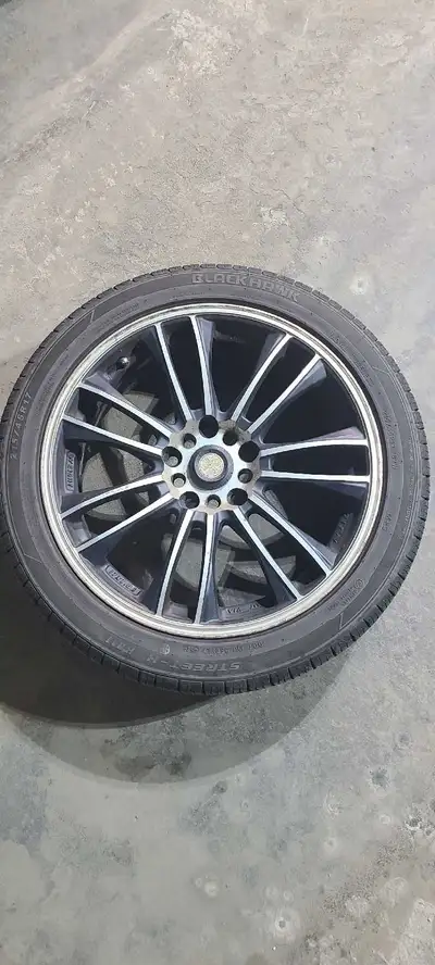 Previously on my 2001 VW Jetta. Selling my 215/45R1 blackhawk street tires with set of Katana Rims....