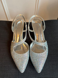 Silver Rhinestone High Heel Shoes