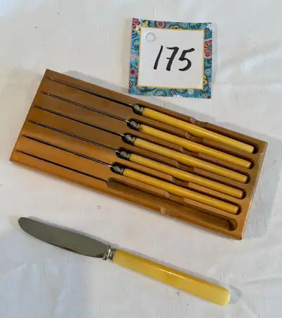 Vintage Ivorine Handle Knives, View more